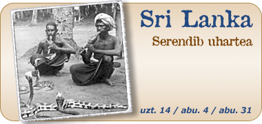 Sri Lankaerako Bidaiak - 2026ko